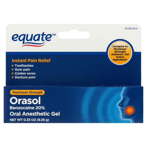 Equate Maximum Strength Benzocaine Orasol Oral。